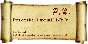 Potoczki Maximilián névjegykártya